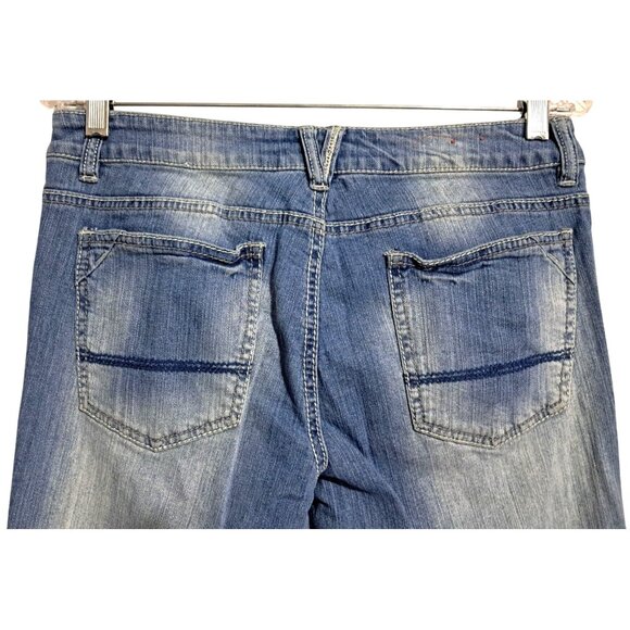 Mossimo Supply Co Jeans Womens Size 9 Distressed Trashed Ankle Crop Blue 99% Cot - Picture 7 of 9